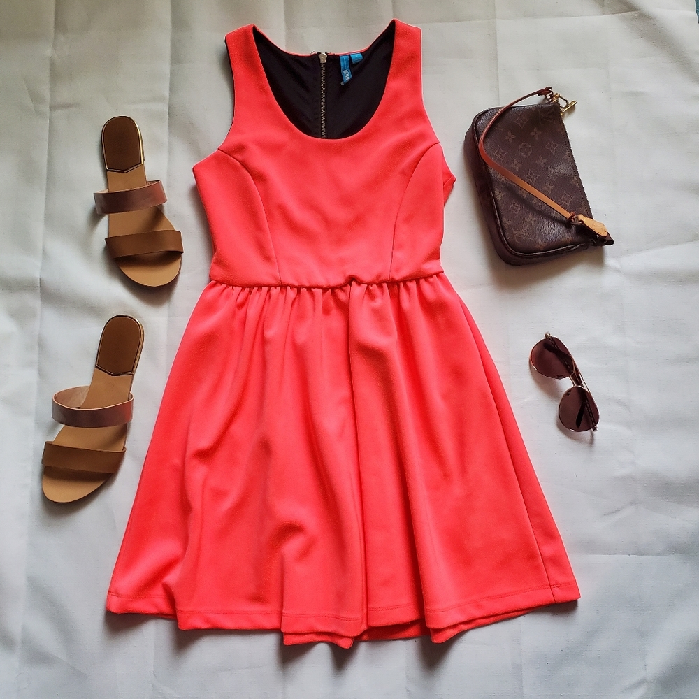 L'Amour Bright Orange Dress (M)